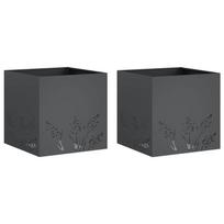 vidaXL Sodo vazonas 2 vnt. Antracito 50 x 50 x 49 cm