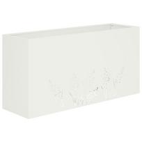 vidaXL Sodo vazonas Balta 100 x 30 x 49 cm Šaltai valcuotas plienas