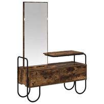 vidaXL Makiažo stalas su stalčių Dūminio ąžuolo 100 x 36,5 x 136 cm