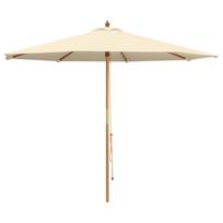 vidaXL Sodo skėtis Ø 300 x 248 cm Kietas eukalipto medis Kreminė balta