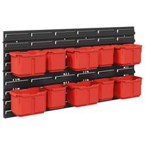 vidaXL Konteinerio lentyna Juoda ir raudona 77,5 x 2 x 39 cm