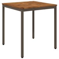 vidaXL Sodo vakarienės stalas Natūralus ir kava 70 x 68,5 x 75 cm