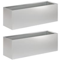 vidaXL Sodo vazonas 2 vnt. Sidabrinė 40 x 20 x 20 cm