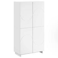 vidaXL Aukšta komoda Balta 79 x 41 x 151 cm Apdirbta mediena