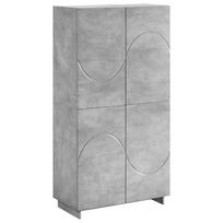 vidaXL Aukšta komoda Betono pilka 79 x 41 x 151 cm Apdirbta mediena