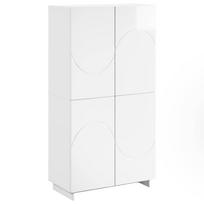 vidaXL Aukšta komoda Itin blizgi balta 79 x 41 x 151 cm
