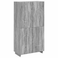 vidaXL Aukšta komoda Pilka Sonoma 79 x 41 x 151 cm Apdirbta mediena