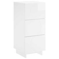 vidaXL Komoda Itin blizgi balta 33,5 x 34,5 x 75 cm Apdirbta mediena