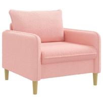 vidaXL XL fotelis Rožinė Bouclé