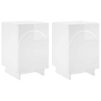 vidaXL Naktinė spintelė 2 vnt. Itin blizgi balta 33,5 x 34,5 x 50 cm