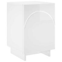 vidaXL Naktinė spintelė Itin blizgi balta 33,5 x 34,5 x 50 cm