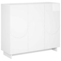 vidaXL Komoda Itin blizgi balta 85,5 x 31 x 75 cm Apdirbta mediena