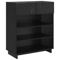 vidaXL Batų spintelė 73 x 38 x 87,5 cm Apdirbta mediena Juoda