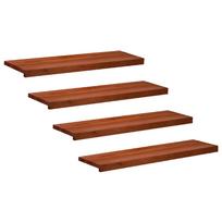 vidaXL Laiptų pakopos 4 vnt. 90 x 30 x 2 cm Ruda Kietas bukas medis