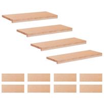 vidaXL Laiptų pakopos 12 vnt. 80 x 30 x 2 cm Natūrali