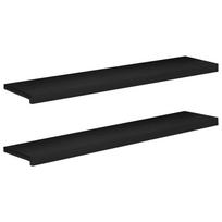 vidaXL Laiptų pakopos 2 vnt. 120 x 25 x 2 cm Juoda Kietas bukas medis