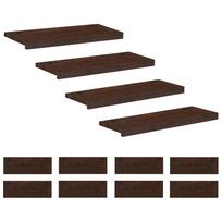 vidaXL Laiptų pakopos 12 vnt. 80 x 30 x 2 cm Tamsiai rudas