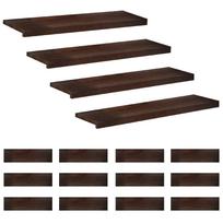 vidaXL Laiptų pakopos 16 vnt. 100 x 25 x 2 cm Tamsiai rudas