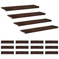 vidaXL Laiptų pakopos 16 vnt. 110 x 25 x 2 cm Tamsiai rudas
