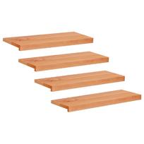 vidaXL Laiptų pakopos 4 vnt. 80 x 30 x 2 cm Lakas Kietas bukas medis
