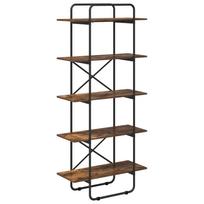 vidaXL Knygų lentyna 5 aukštų 80 x 35 x 175,5 cm PB Dūminio ąžuolo
