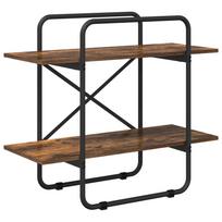 vidaXL Knygų lentyna 2 aukštų 60 x 35 x 70 cm PB Dūminio ąžuolo