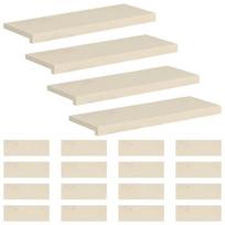 vidaXL Laiptų danga 20 vnt. 80 x 25 x 2 cm Balta Kietas ąžuolo medis