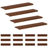 vidaXL Laiptų danga 16 vnt. 120 x 25 x 2 cm Tamsiai rudas
