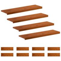 vidaXL Laiptų danga 12 vnt. 90 x 25 x 2 cm Ruda Kietas ąžuolo medis