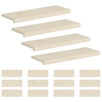 vidaXL Laiptų danga 16 vnt. 80 x 25 x 2 cm Balta Kietas ąžuolo medis
