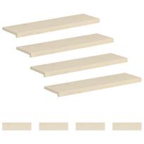 vidaXL Laiptų danga 8 vnt. 90 x 30 x 2 cm Balta Kietas ąžuolo medis