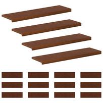vidaXL Laiptų danga 16 vnt. 90 x 25 x 2 cm Tamsiai rudas