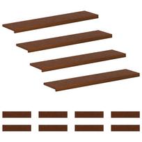 vidaXL Laiptų danga 12 vnt. 120 x 25 x 2 cm Tamsiai rudas