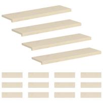 vidaXL Laiptų danga 16 vnt. 90 x 30 x 2 cm Balta Kietas ąžuolo medis