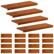 vidaXL Laiptų danga 20 vnt. 80 x 30 x 2 cm Ruda Kietas ąžuolo medis