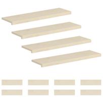 vidaXL Laiptų danga 12 vnt. 90 x 30 x 2 cm Balta Kietas ąžuolo medis
