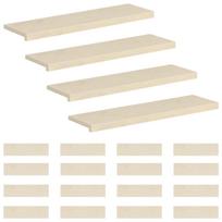 vidaXL Laiptų danga 20 vnt. 90 x 30 x 2 cm Balta Kietas ąžuolo medis