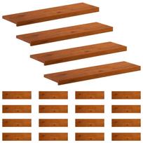 vidaXL Laiptų danga 20 vnt. 90 x 25 x 2 cm Ruda Kietas ąžuolo medis