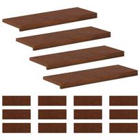 vidaXL Laiptų danga 16 vnt. 70 x 25 x 2 cm Tamsiai rudas