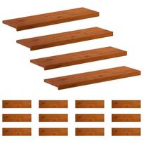 vidaXL Laiptų danga 16 vnt. 100 x 30 x 2 cm Ruda Kietas ąžuolo medis