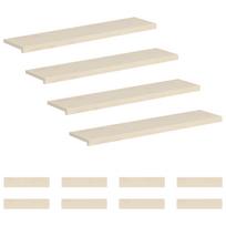 vidaXL Laiptų danga 12 vnt. 120 x 25 x 2 cm Balta Kietas ąžuolo medis