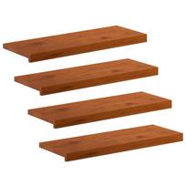 vidaXL Laiptų danga 4 vnt. 80 x 25 x 2 cm Ruda Kietas ąžuolo medis