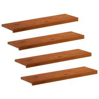 vidaXL Laiptų danga 4 vnt. 90 x 25 x 2 cm Ruda Kietas ąžuolo medis