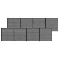 vidaXL Tvoros rinkinys 1391 x 186 cm WPC ir aliuminis Pilka