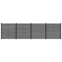 vidaXL Tvoros rinkinys 699 x 186 cm WPC ir aliuminis Pilka