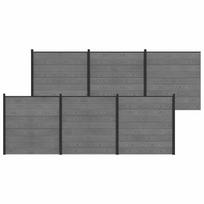 vidaXL Tvoros rinkinys 1045 x 186 cm WPC ir aliuminis Pilka