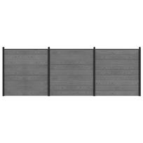 vidaXL Tvoros rinkinys 526 x 186 cm WPC ir aliuminis Pilka