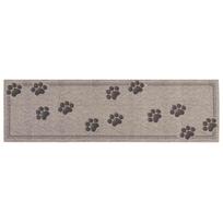 vidaXL Virtuvės kilimas Pilkos pėdutės 300 x 60 cm 100% poliamidas