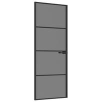 vidaXL Vidaus durys 76 x 201,5 cm Grūdintas stiklas ir aliuminis