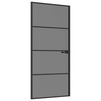 vidaXL Vidaus durys 93 x 201,5 cm Grūdintas stiklas ir aliuminis